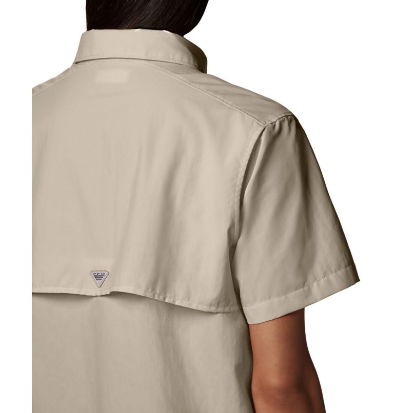 Women’s PFG Bahama Short Sleeve Shirt, Color: Fossil, image 5
