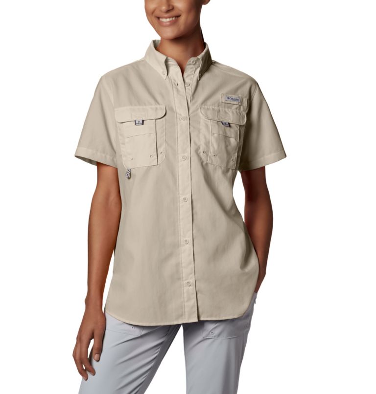 Women’s PFG Bahama Short Sleeve Shirt, Color: Fossil, image 1