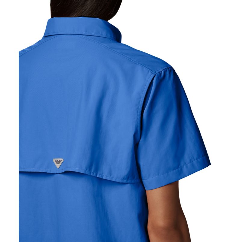 Thumbnail: Women’s PFG Bahama Short Sleeve Shirt, Color: Blue Macaw, image 7