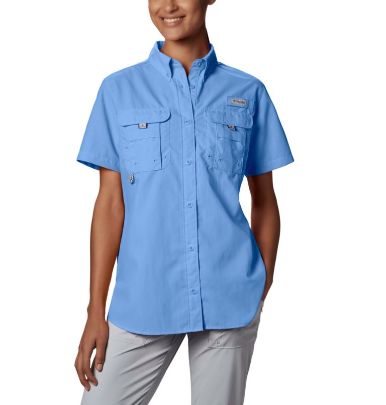 Women’s PFG Bahama Short Sleeve Shirt, Color: White Cap, image 1