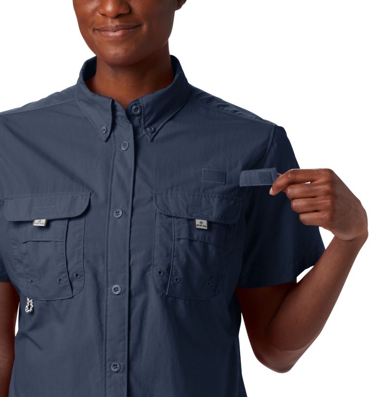 Thumbnail: Women’s PFG Bahama Short Sleeve Shirt, Color: Collegiate Navy, image 4
