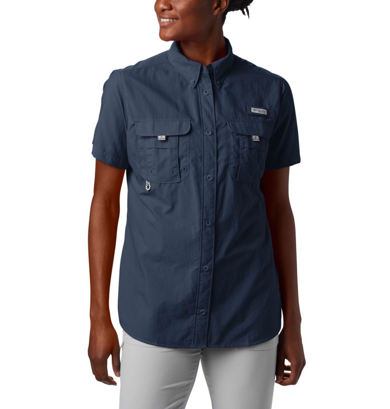 Thumbnail: Women’s PFG Bahama Short Sleeve Shirt, Color: Collegiate Navy, image 1