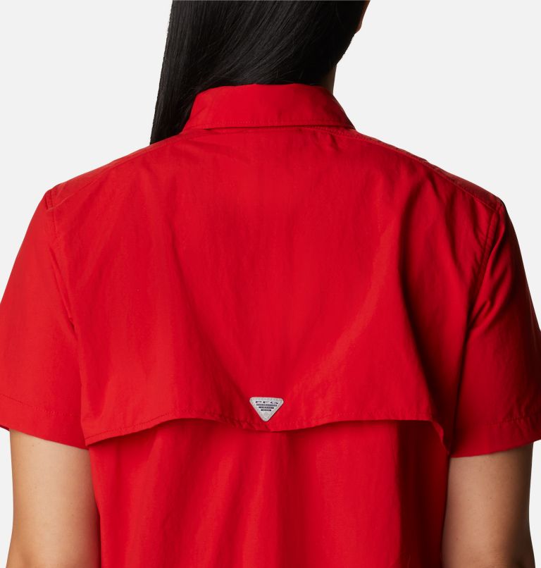 Women’s PFG Bahama Short Sleeve Shirt, Color: Red Spark, image 5