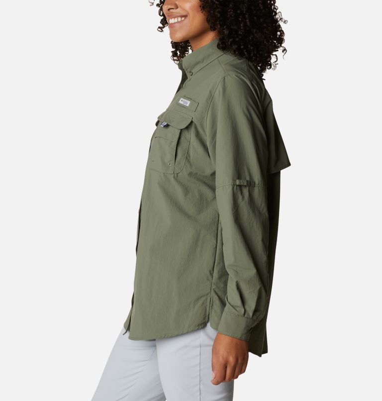 Women’s PFG Bahama Long Sleeve Shirt, Color: Cypress, image 3