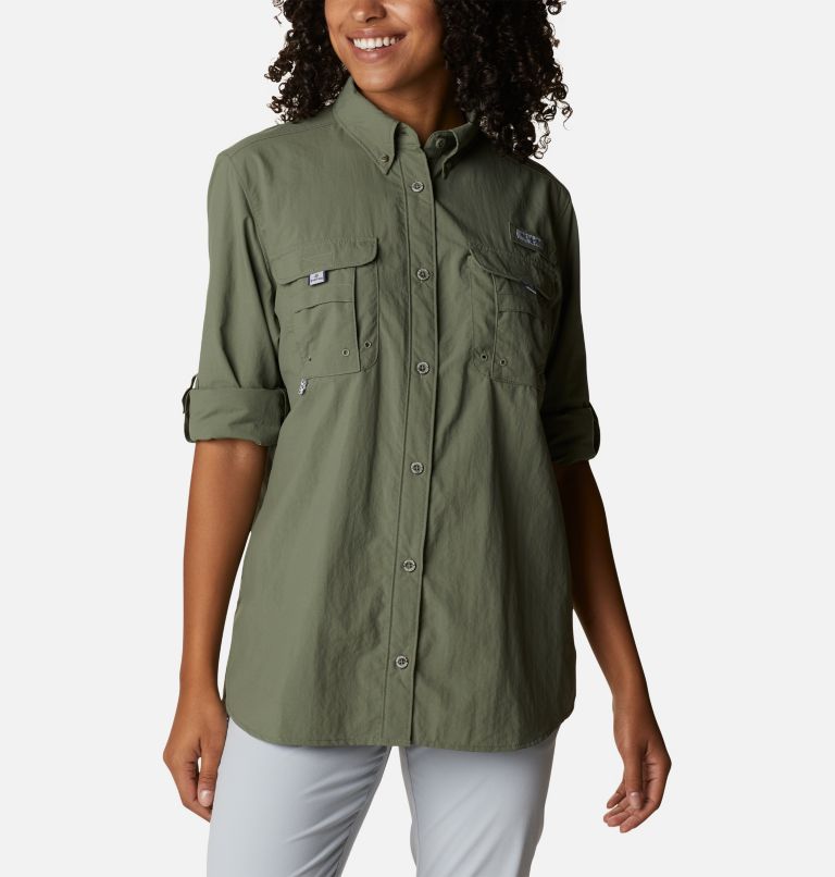 Women’s PFG Bahama Long Sleeve Shirt, Color: Cypress