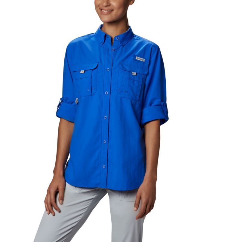 Thumbnail: Women’s PFG Bahama Long Sleeve Shirt, Color: Blue Macaw, image 3