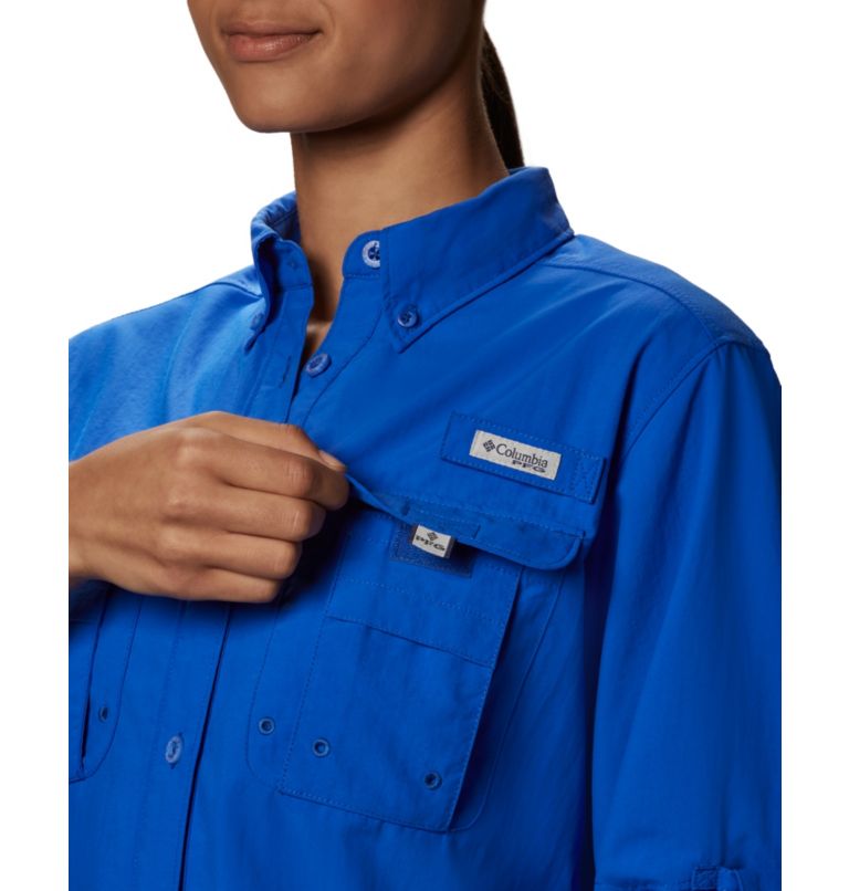 Women’s PFG Bahama Long Sleeve Shirt, Color: Blue Macaw, image 4