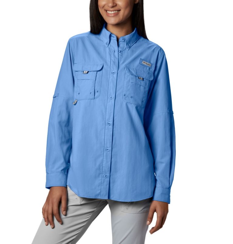 Women’s PFG Bahama Long Sleeve Shirt, Color: White Cap, image 1