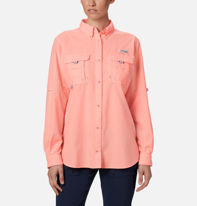 Columbia PFG Womens Medium Bahama Red S/S Omni Shade Button Casual Shirt NWT 