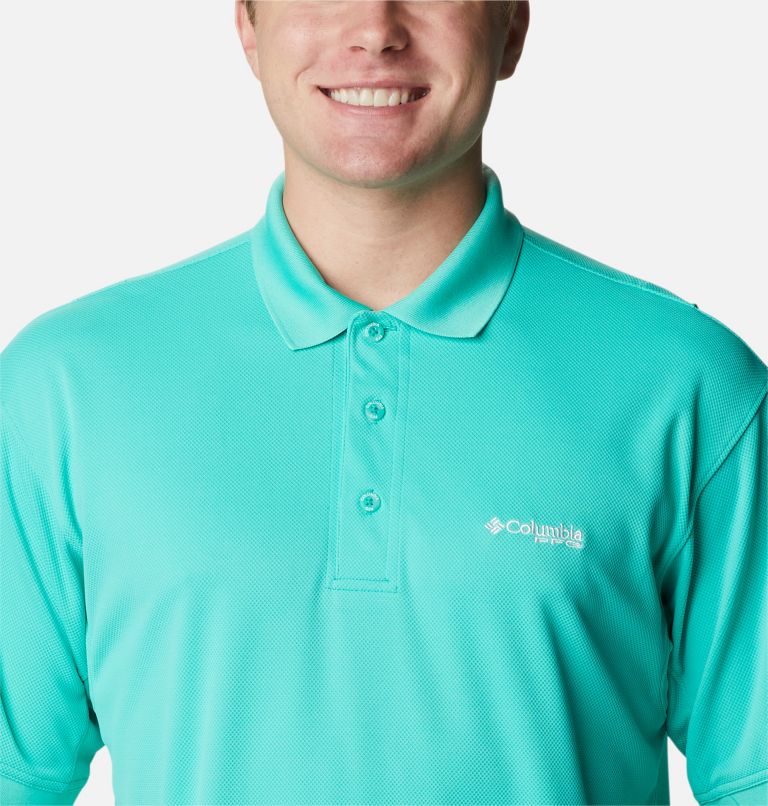 Men’s PFG Perfect Cast Polo, Color: Electric Turquoise, image 4