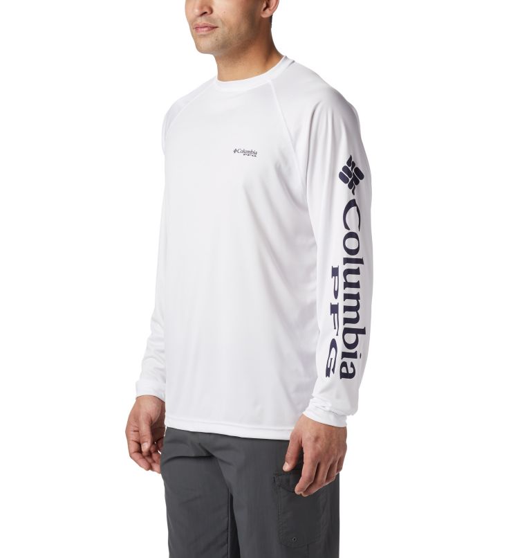 Thumbnail: Men’s PFG Terminal Tackle Long Sleeve Shirt, Color: White, Nightshade Logo, image 5