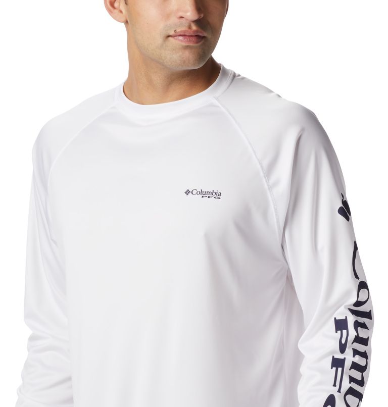 Thumbnail: Men’s PFG Terminal Tackle Long Sleeve Shirt, Color: White, Nightshade Logo, image 7