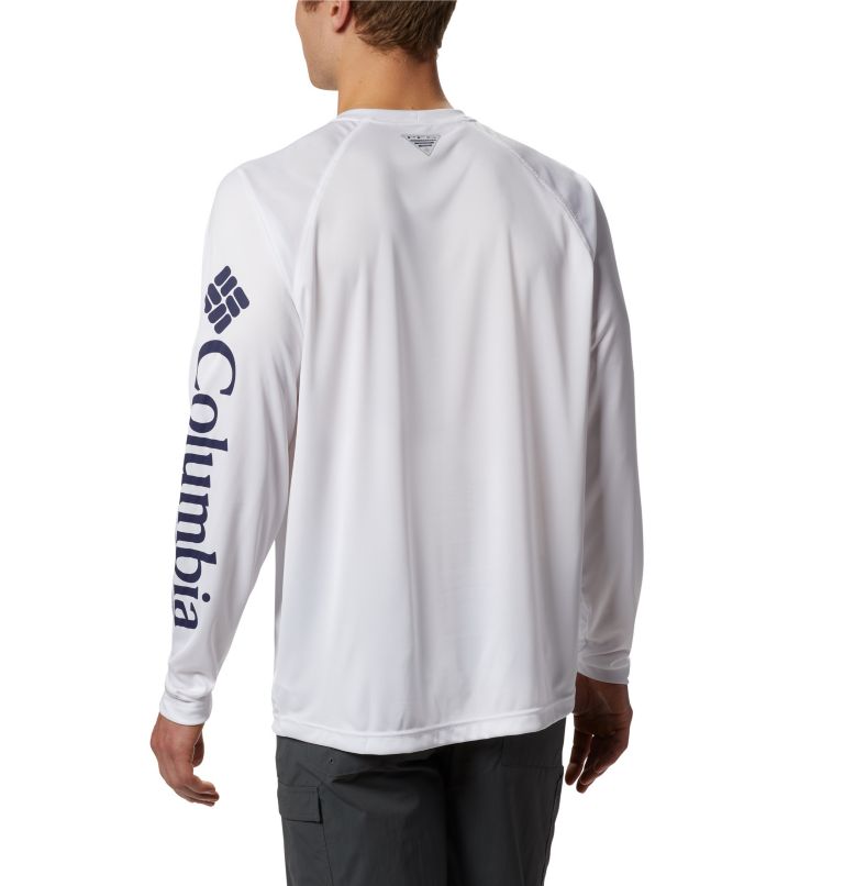 Men’s PFG Terminal Tackle Long Sleeve Shirt, Color: White, Nightshade Logo, image 2