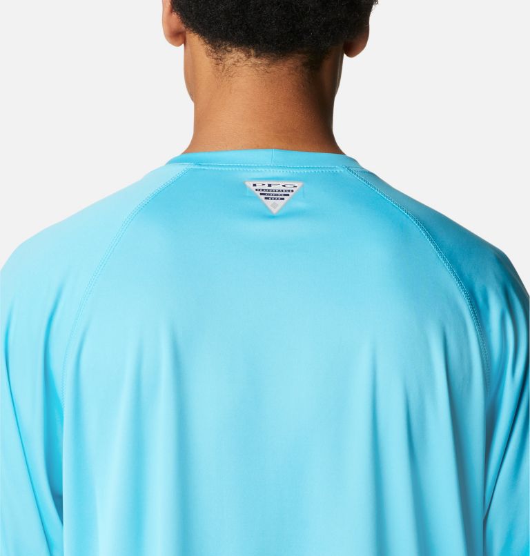 Men’s PFG Terminal Tackle Long Sleeve Shirt, Color: Atoll, White Logo