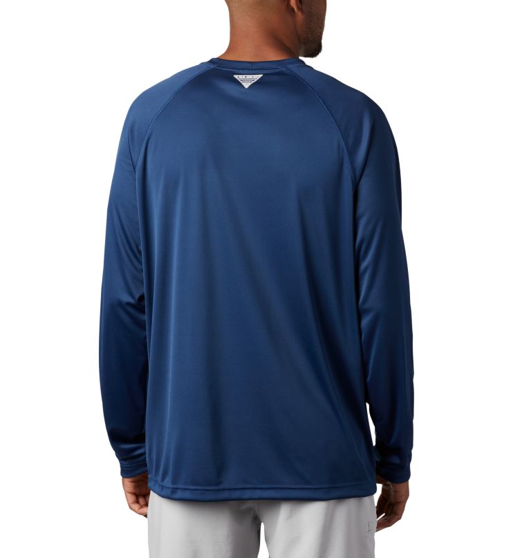 Men’s PFG Terminal Tackle Long Sleeve Shirt, Color: Carbon, Red Spark Logo, image 2