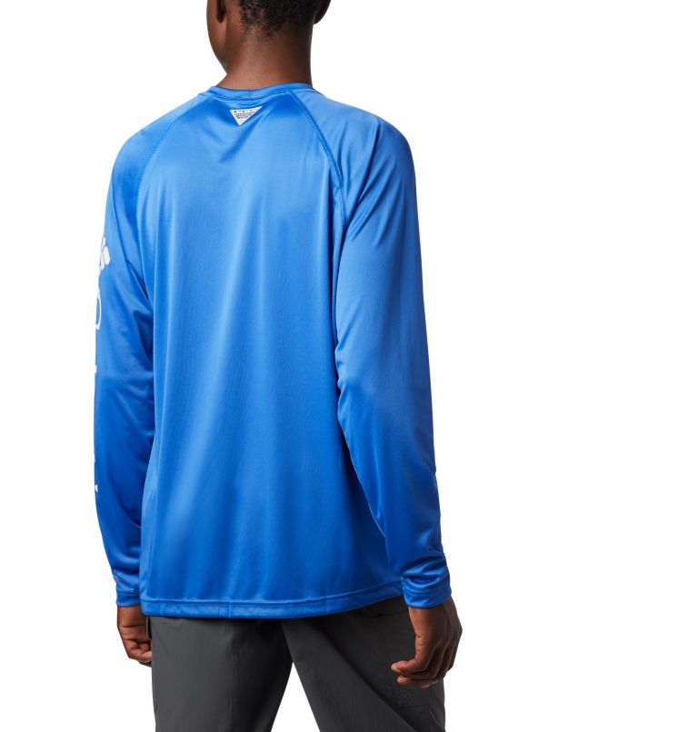 Thumbnail: Men’s PFG Terminal Tackle Long Sleeve Shirt, Color: Vivid Blue, Cool Grey Logo, image 5
