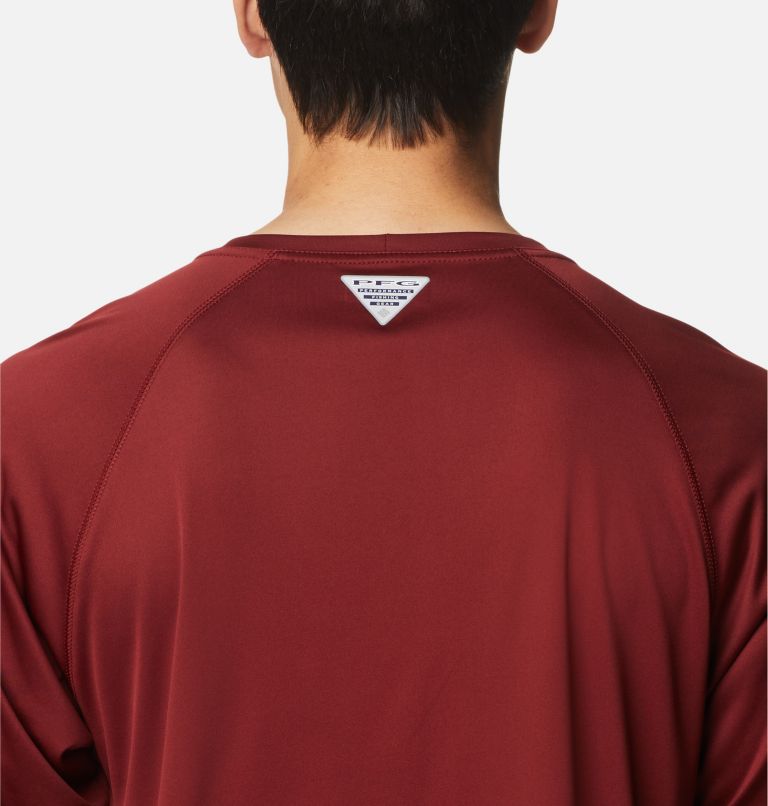 Thumbnail: Terminal Tackle LS Shirt | 664 | M, Color: Red Jasper, Cool Grey Logo, image 5