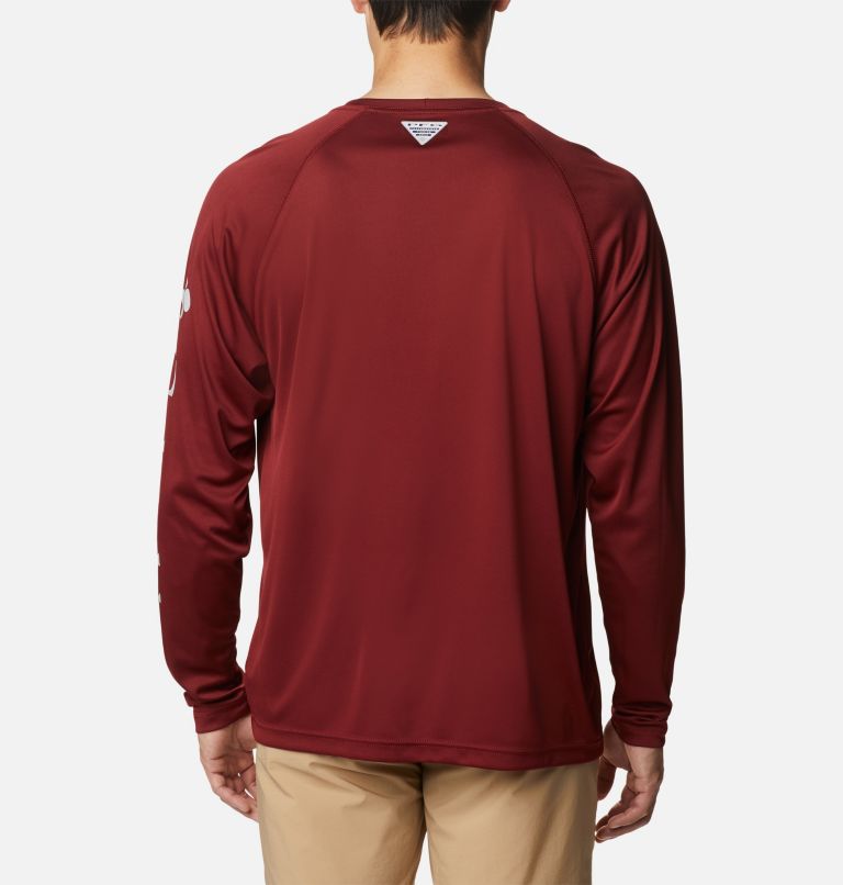 Thumbnail: Terminal Tackle LS Shirt | 664 | L, Color: Red Jasper, Cool Grey Logo, image 2
