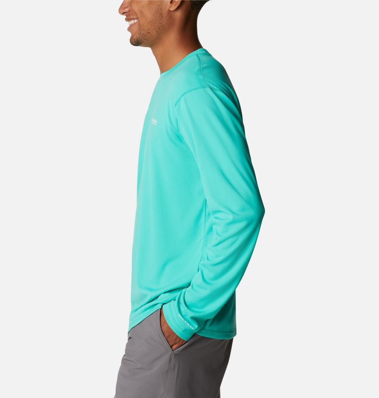 Men’s PFG Zero Rules Long Sleeve Shirt, Color: Electric Turquoise