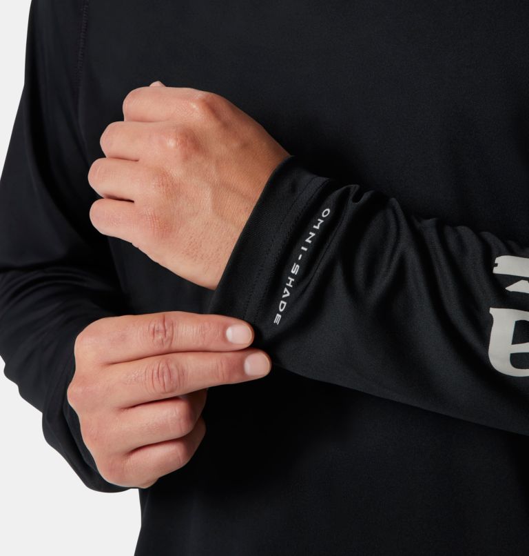 Thumbnail: Men’s PFG Terminal Tackle Hoodie, Color: Black, Cool Grey Logo, image 6