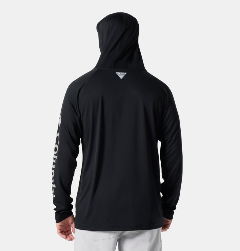 Thumbnail: Men’s PFG Terminal Tackle Hoodie, Color: Black, Cool Grey Logo, image 2