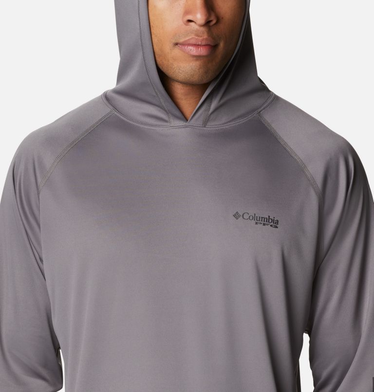 Men’s PFG Terminal Tackle Hoodie, Color: City Grey, Black Logo, image 4