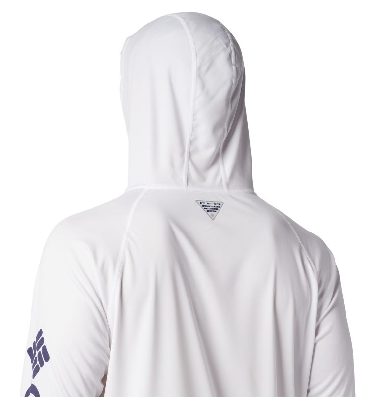 Thumbnail: Men’s PFG Terminal Tackle Hoodie, Color: White, Nightshade Logo, image 5