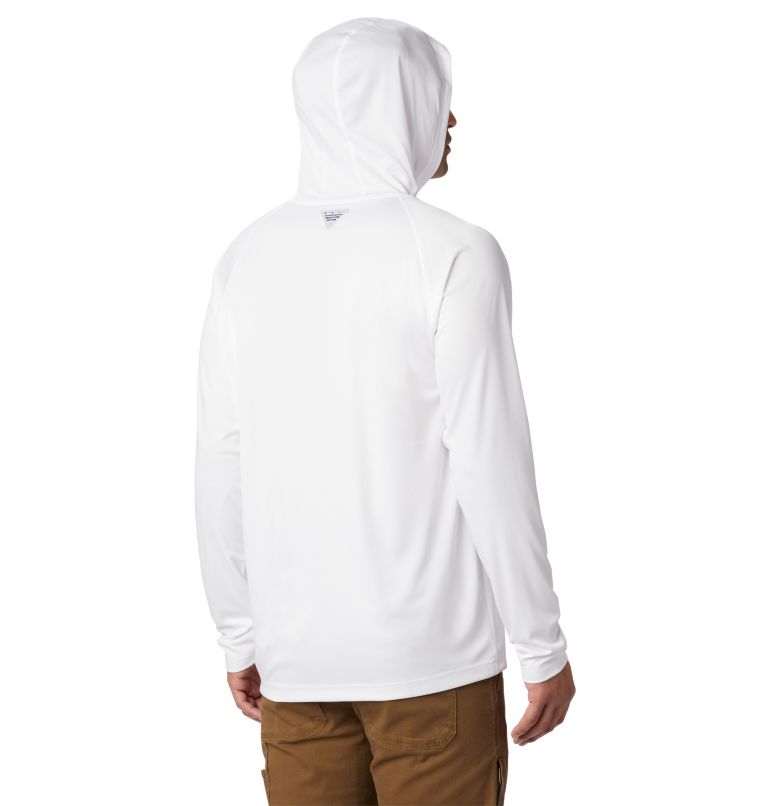 Men’s PFG Terminal Tackle Hoodie, Color: White, Nightshade Logo