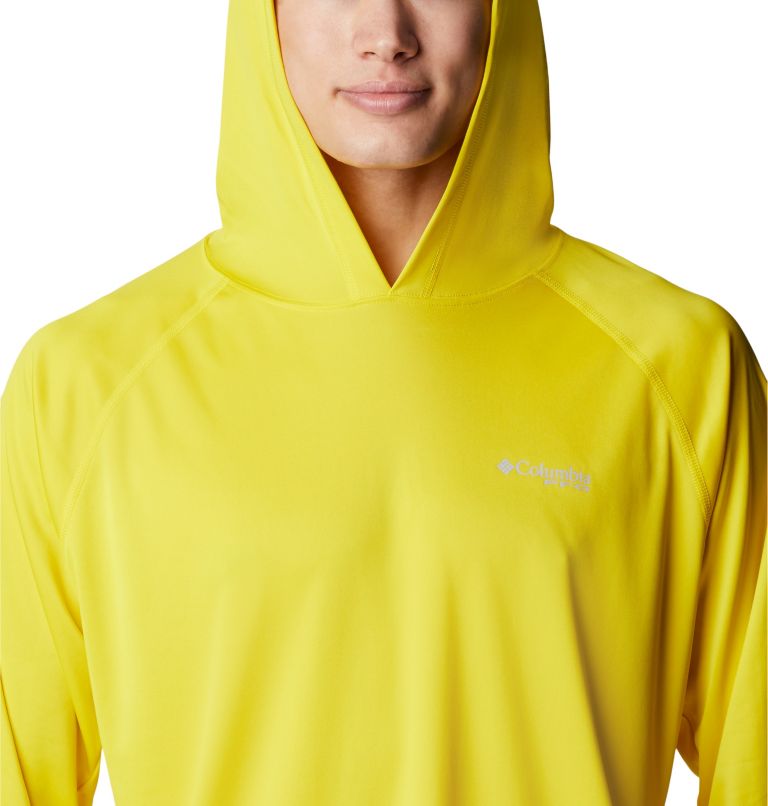 Thumbnail: Men’s PFG Terminal Tackle Hoodie, Color: Laser Lemon, Cool Grey Logo, image 4