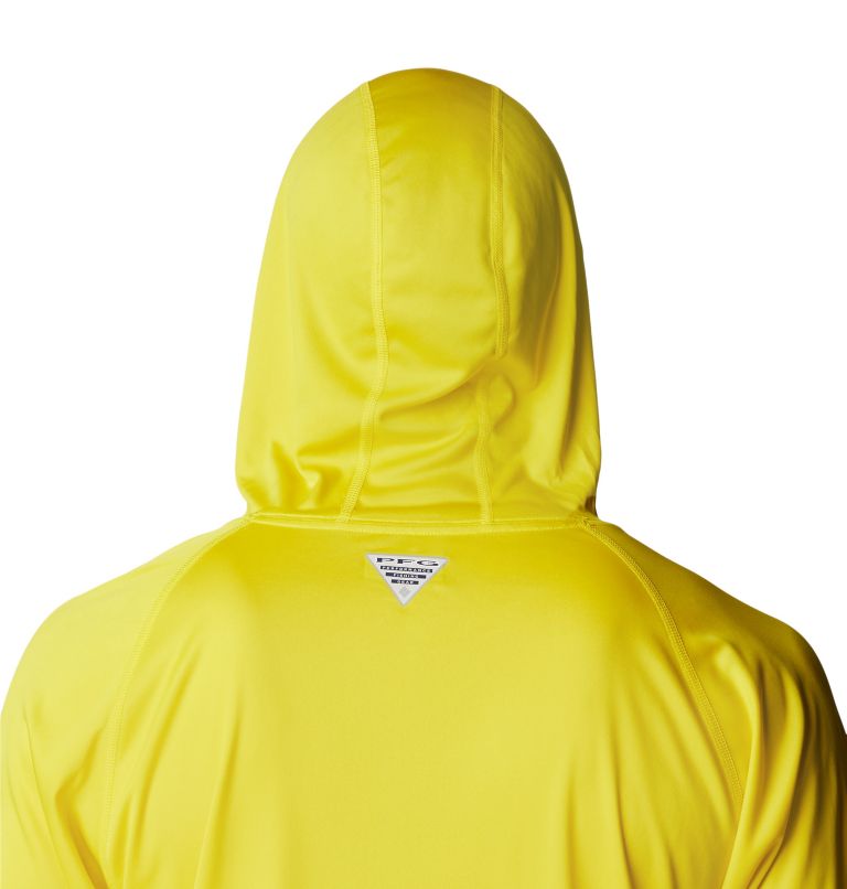 Men’s PFG Terminal Tackle Hoodie, Color: Laser Lemon, Cool Grey Logo, image 5