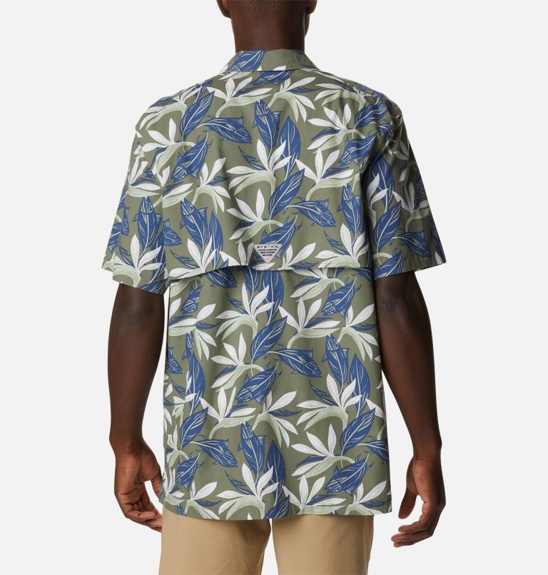 Men’s PFG Trollers Best Short Sleeve Shirt, Color: Cypress Tuna Paradise Print, image 2