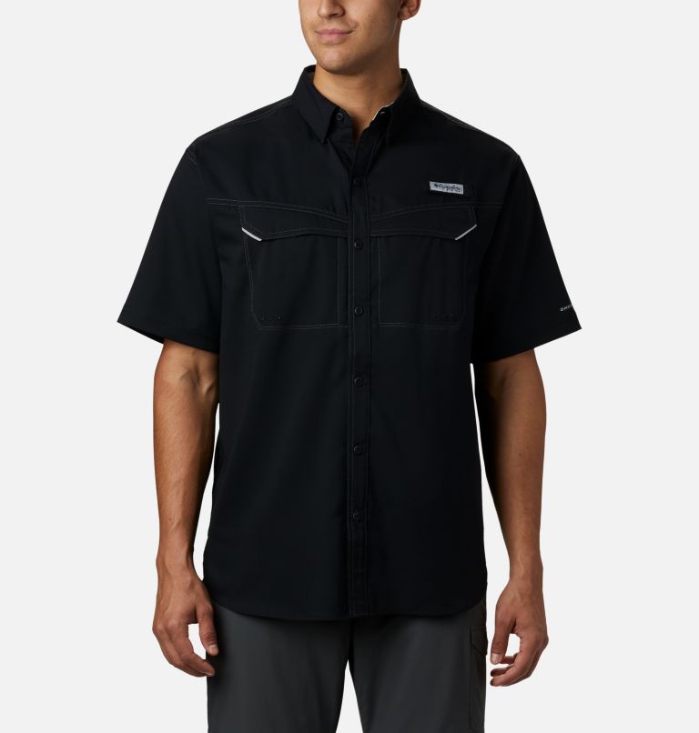 Thumbnail: Men’s PFG Low Drag Offshore Short Sleeve Shirt, Color: Black, image 1