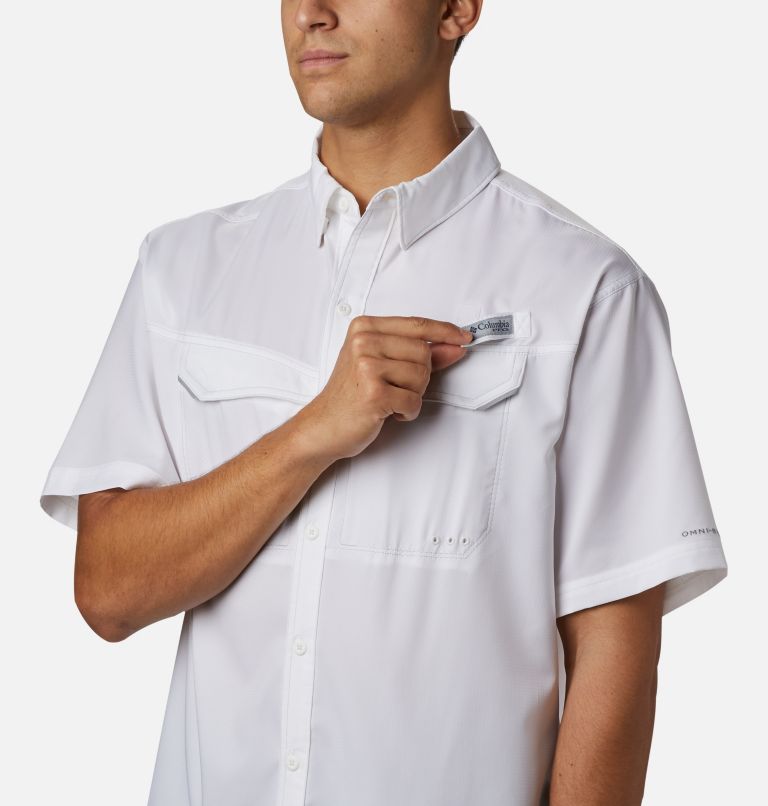 Men’s PFG Low Drag Offshore Short Sleeve Shirt, Color: White, image 5