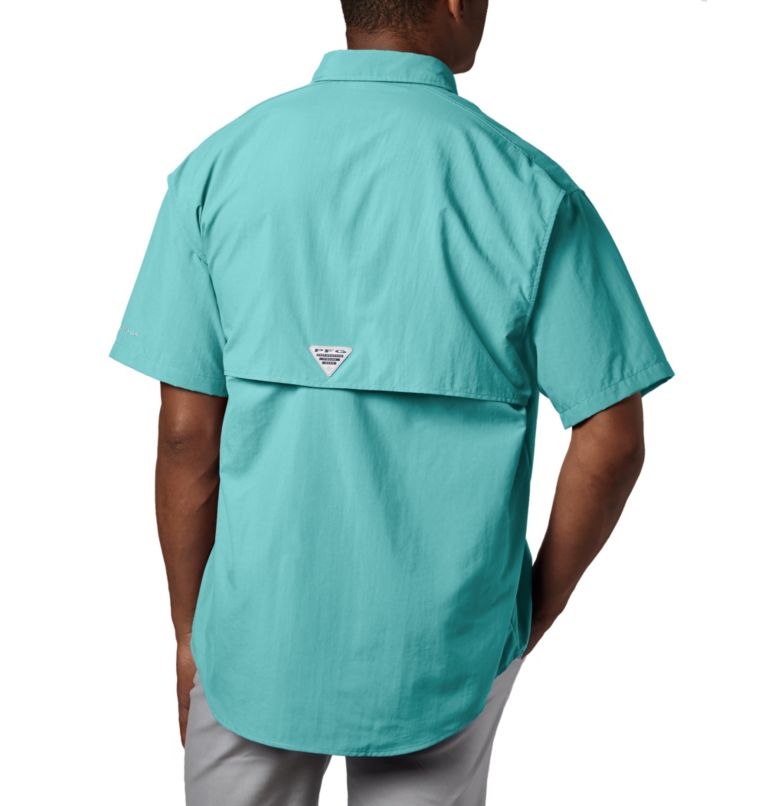 Men’s PFG Bahama II Short Sleeve Shirt, Color: Gulf Stream, image 2