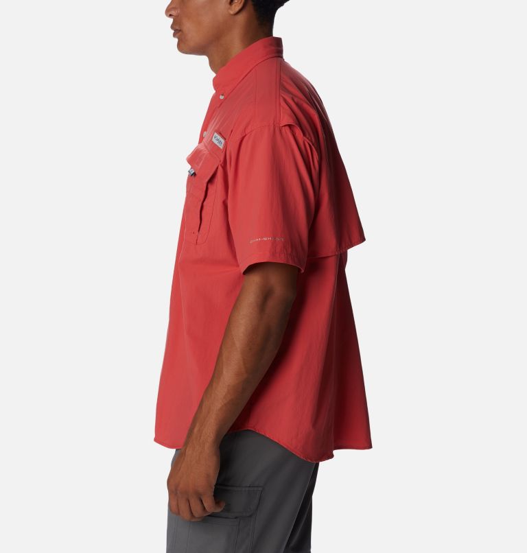 Men’s PFG Bahama II Short Sleeve Shirt, Color: Sunset Red, image 3