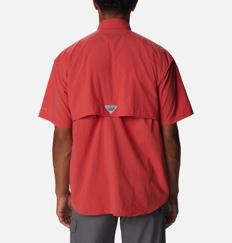 Men’s PFG Bahama II Short Sleeve Shirt, Color: Sunset Red, image 2