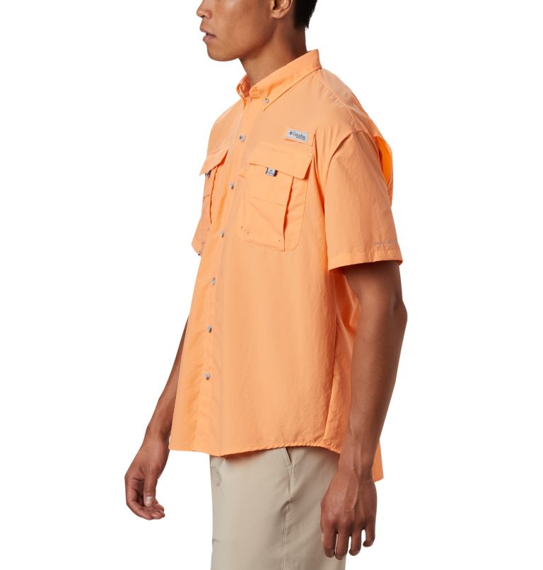 Men’s PFG Bahama II Short Sleeve Shirt, Color: Bright Nectar, image 3