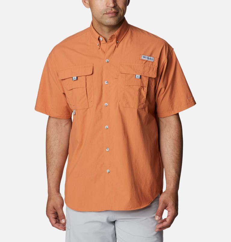 Men’s PFG Bahama II Short Sleeve Shirt, Color: Island Orange, image 1