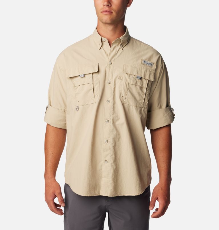 Men’s PFG Bahama II Long Sleeve Shirt, Color: Fossil, image 6