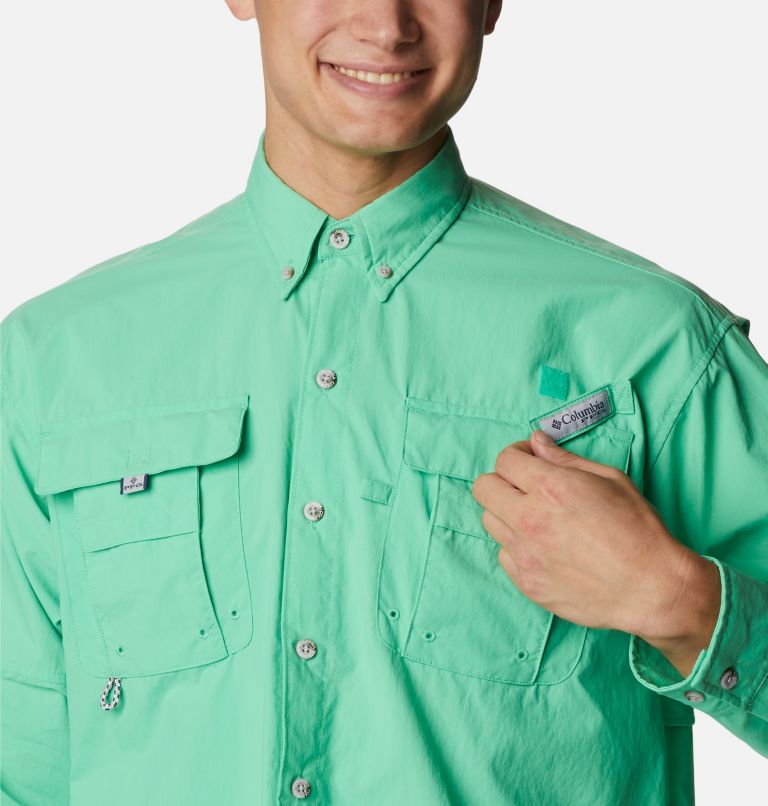 Thumbnail: Men’s PFG Bahama II Long Sleeve Shirt, Color: Light Jade, image 4