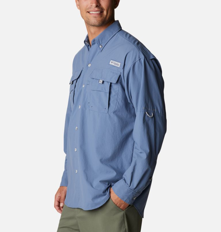 Men’s PFG Bahama II Long Sleeve Shirt, Color: Bluestone
