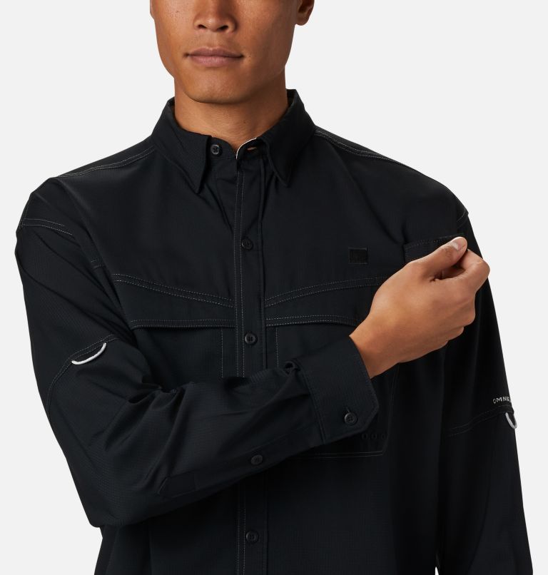 Thumbnail: Men’s PFG Low Drag Offshore Long Sleeve Shirt, Color: Black, image 5