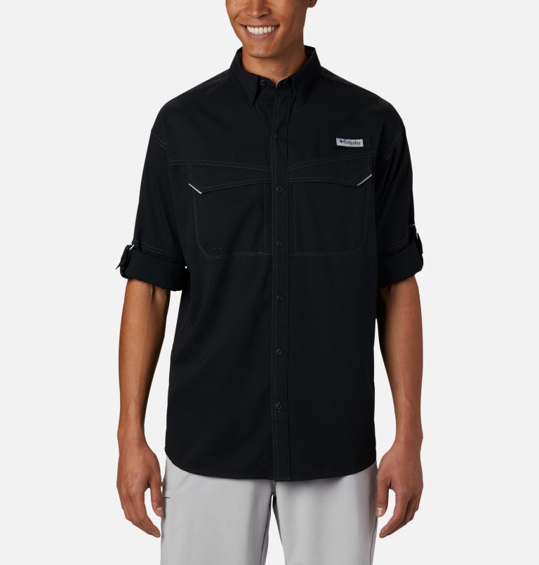 Men’s PFG Low Drag Offshore Long Sleeve Shirt, Color: Black, image 6