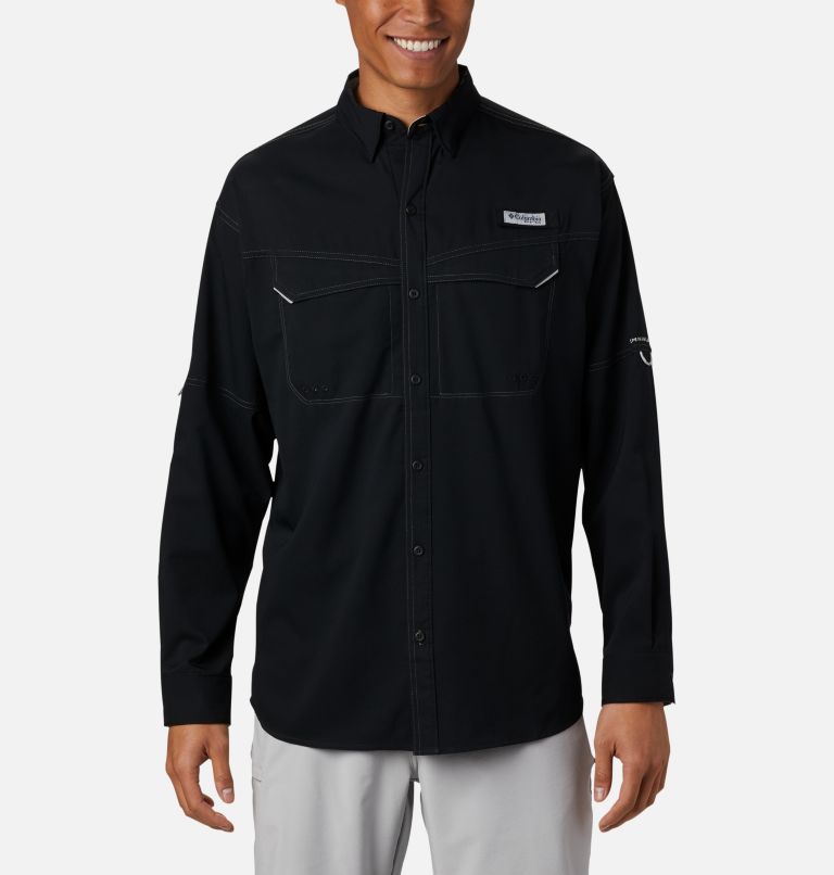 Thumbnail: Men’s PFG Low Drag Offshore Long Sleeve Shirt, Color: Black, image 1