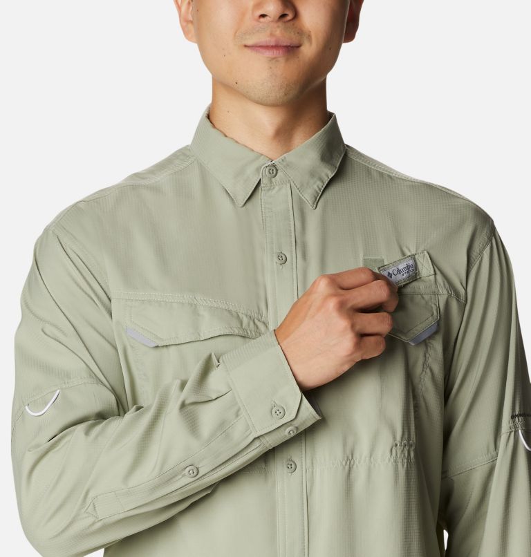 Men’s PFG Low Drag Offshore Long Sleeve Shirt, Color: Safari
