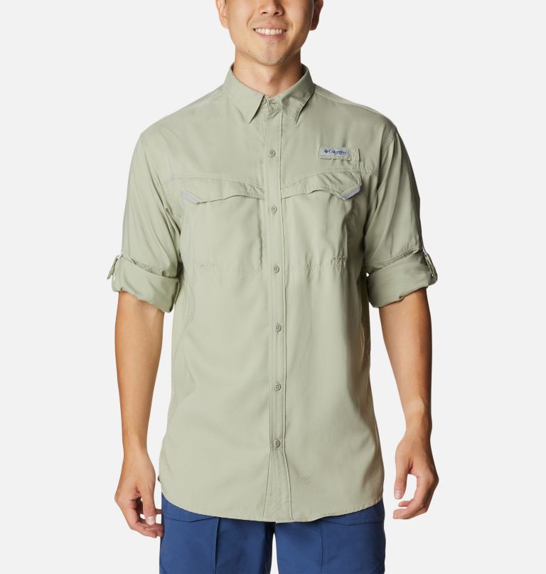 Men’s PFG Low Drag Offshore Long Sleeve Shirt, Color: Safari, image 6
