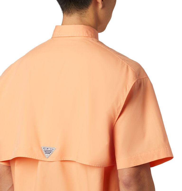 Men’s PFG Bonehead Short Sleeve Shirt, Color: Bright Nectar, image 4