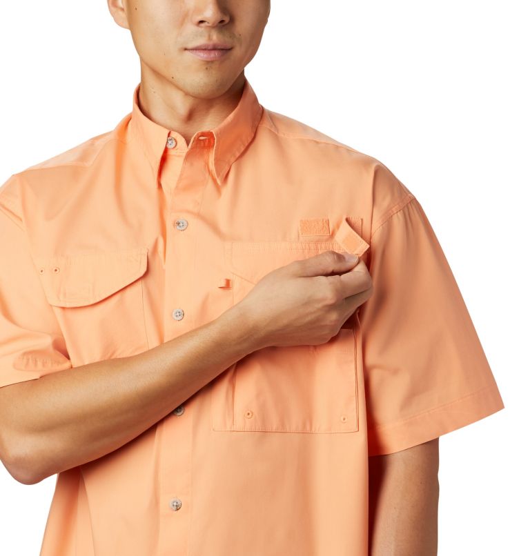 Thumbnail: Men’s PFG Bonehead Short Sleeve Shirt, Color: Bright Nectar, image 5