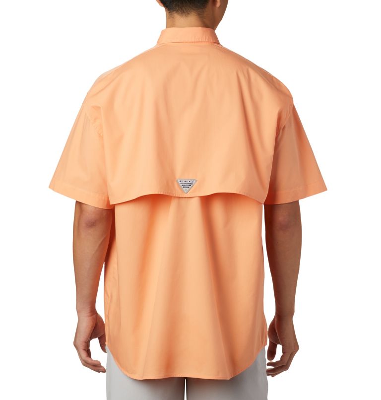 Men’s PFG Bonehead Short Sleeve Shirt, Color: Bright Nectar, image 2
