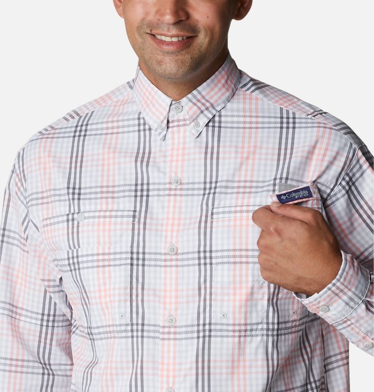 Thumbnail: Men’s PFG Super Tamiami Long Sleeve Shirt, Color: Cool Grey Blanket Gingham, image 4